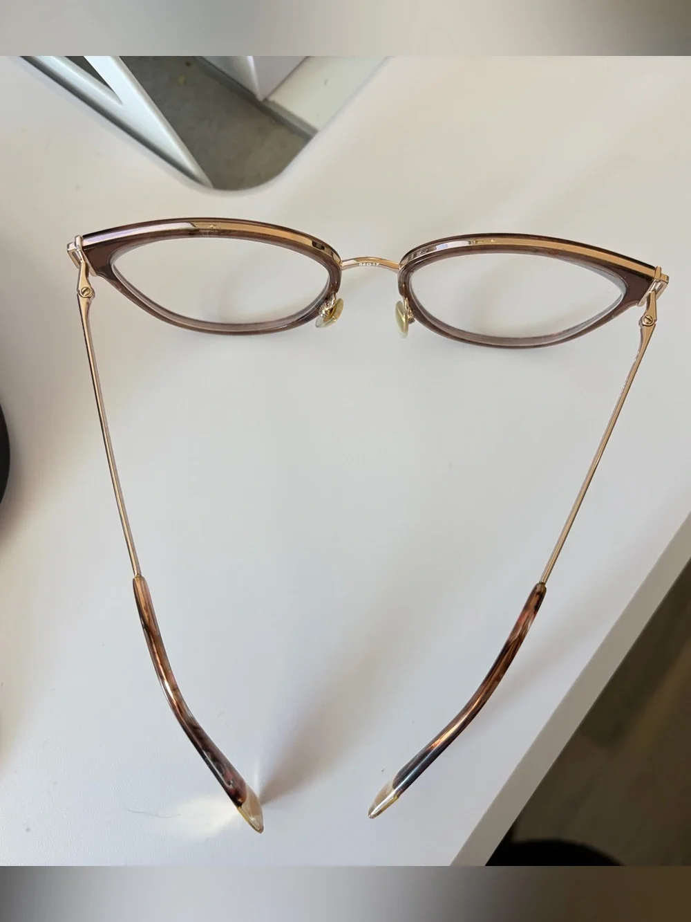 Furla Brown and Gold Cat-Eye Glasses
